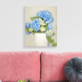 Blaues Hydrangea und Königin Anne's Lace Leinwanddruck (Insitu (Wohnzimmer))