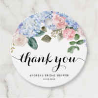 Blaues Hydrangea und rosa Rose Brautparty