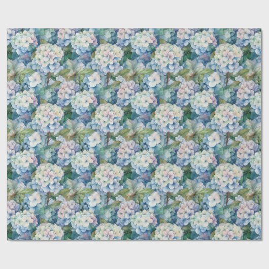 Blaues Hydrangea-Wasser Geschenkpapier (Flach)