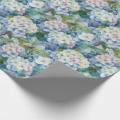 Blaues Hydrangea-Wasser Geschenkpapier (Ecke)