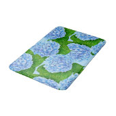 Blaues Hydrangea-Wasserfarbenmuster Badematte (Schrägansicht)