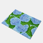 Blaues Hydrangea-Wasserfarbenmuster Fußmatte (Schrägansicht)