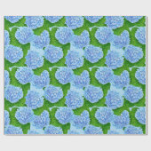 Blaues Hydrangea-Wasserfarbenmuster Geschenkpapier (Flach)
