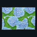 Blaues Hydrangea-Wasserfarbenmuster Geschirrtuch<br><div class="desc">Muster aus blauer Hydrangea-Blume mit Aquarellfarben.</div>