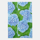 Blaues Hydrangea-Wasserfarbenmuster Geschirrtuch (Vertikal)