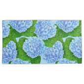 Blaues Hydrangea-Wasserfarbenmuster Kissenbezug (Vorderseite-Rechts)