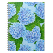 Blaues Hydrangea-Wasserfarbenmuster Notizblock (Vorderseite)