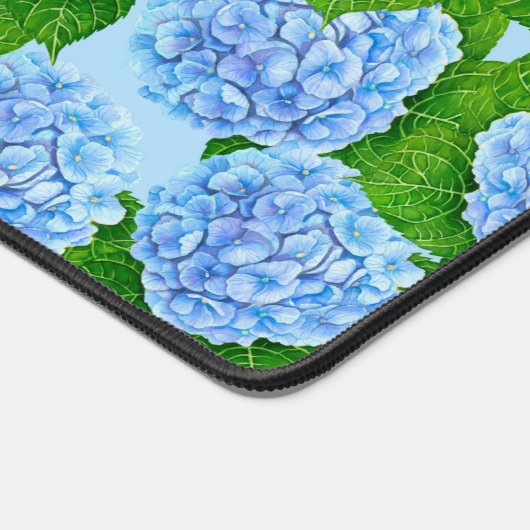 Blaues Hydrangea-Wasserfarbenmuster Schreibtischunterlage (Ecke)