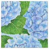 Blaues Hydrangea-Wasserfarbenmuster Stoff (Nahaufnahme)