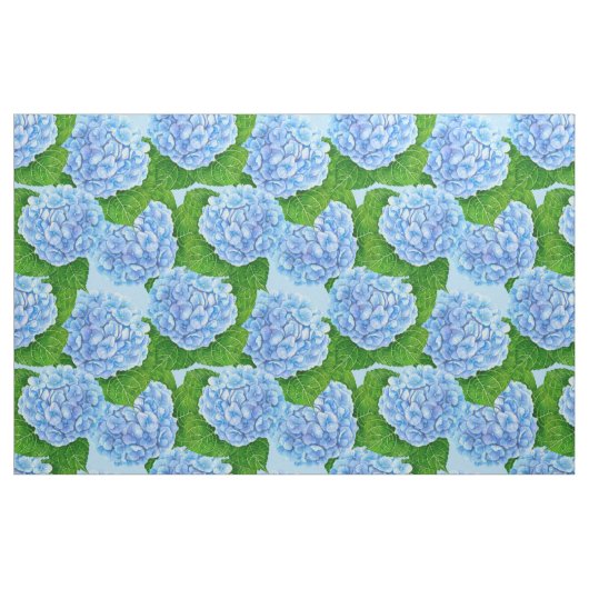 Blaues Hydrangea-Wasserfarbenmuster Stoff (Fat Quarter (45,7 x 55,9 cm))