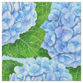 Blaues Hydrangea-Wasserfarbenmuster Stoff (Nahaufnahme)
