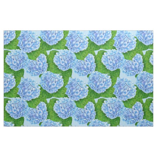 Blaues Hydrangea-Wasserfarbenmuster Stoff (Fat Quarter (45,7 x 55,9 cm))