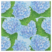 Blaues Hydrangea-Wasserfarbenmuster Stoff (Nahaufnahme)