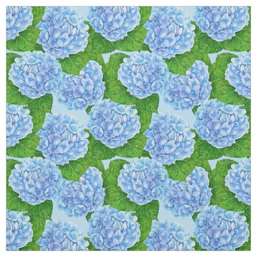 Blaues Hydrangea-Wasserfarbenmuster Stoff (Muster)