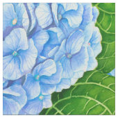 Blaues Hydrangea-Wasserfarbenmuster Stoff (Nahaufnahme)