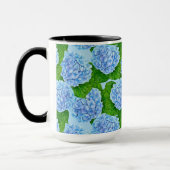 Blaues Hydrangea-Wasserfarbenmuster Tasse (Links)