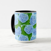 Blaues Hydrangea-Wasserfarbenmuster Tasse (Vorderseite Links)