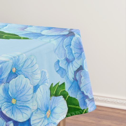 Blaues Hydrangea-Wasserfarbenmuster Tischdecke (Beispiel)
