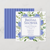 Blaues Hydrangeas-Brautparty Einladung (Vorne/Hinten)