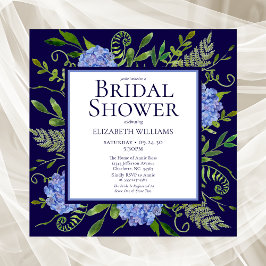 Blaues Hydrangeas-Brautparty Einladung