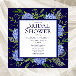Blaues Hydrangeas-Brautparty Einladung