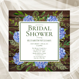 Blaues Hydrangeas-Brautparty Einladung