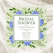 Blaues Hydrangeas-Brautparty Einladung