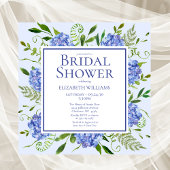 Blaues Hydrangeas-Brautparty Einladung