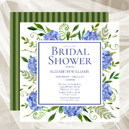 Blaues Hydrangeas-Brautparty Einladung