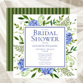 Blaues Hydrangeas-Brautparty Einladung