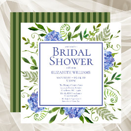 Blaues Hydrangeas-Brautparty Einladung