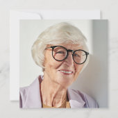 Blaues Hydrangeas Floral Watercolor, 80. Geburtsta Einladung (Rückseite)