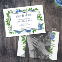 Blaues Hydrangeas-Foto Save the Date