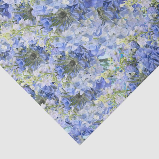 Blaues Hydrangeas-Muster-Gewebepapier Seidenpapier (Ausschnitt)
