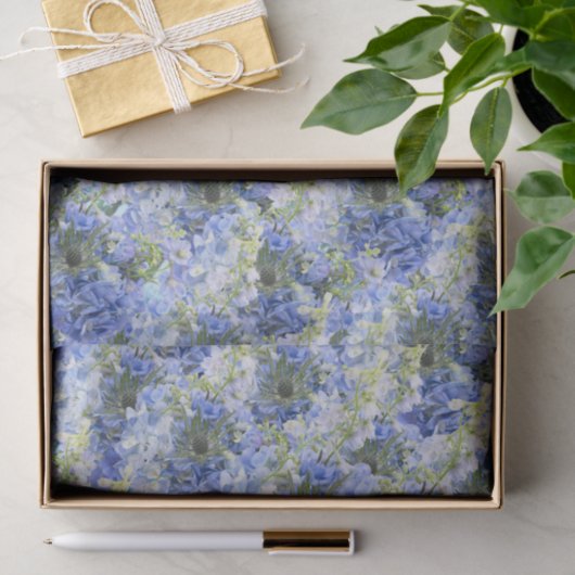 Blaues Hydrangeas-Muster-Gewebepapier Seidenpapier (Geschenk)
