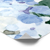 Blaues Hydrangeas Pastellrosa Brautparty Poster (Ecke)