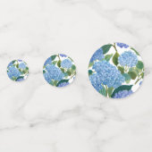 Blaues Hydrangeas Wasserfarben Konfetti (Rückseiten)