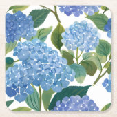 Blaues Hydrangeas Wasserfarben Rechteckiger Pappuntersetzer (Vorderseite)