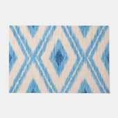 Blaues Ikat-Diamant-Webmuster Fußmatte (Vorderseite)