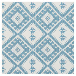 Blaues Ikat-Diamanten-Muster Stoff