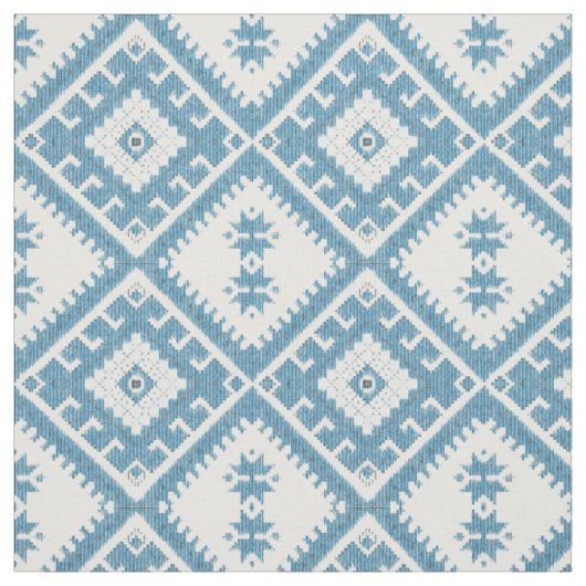 Blaues Ikat-Diamanten-Muster Stoff (Muster)
