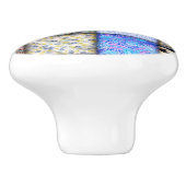 Blaues Imitat-Patchwork-Quiltmuster Keramikknauf (Seitenansicht)