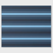 Blaues Indigo Strip Wrapping Paper Geschenkpapier (Flach)