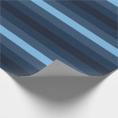 Blaues Indigo Strip Wrapping Paper Geschenkpapier (Ecke)