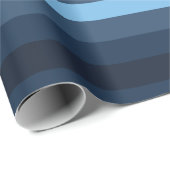 Blaues Indigo Strip Wrapping Paper Geschenkpapier (Rolleneckpunkt)