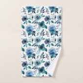 Blaues Indigofarbenmuster Badhandtuch Set (Handtuch)