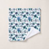 Blaues Indigofarbenmuster Badhandtuch Set (Waschlappen)