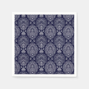 blaues indisches ethnisches Vintage-Muster Serviette