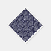 blaues indisches ethnisches Vintage-Muster Serviette (Ecke)