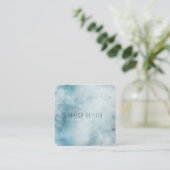 Blaues, individuell anpassbares Tye-Farb-Wasser-Fa Quadratische Visitenkarte (Stehend Vorderseite)